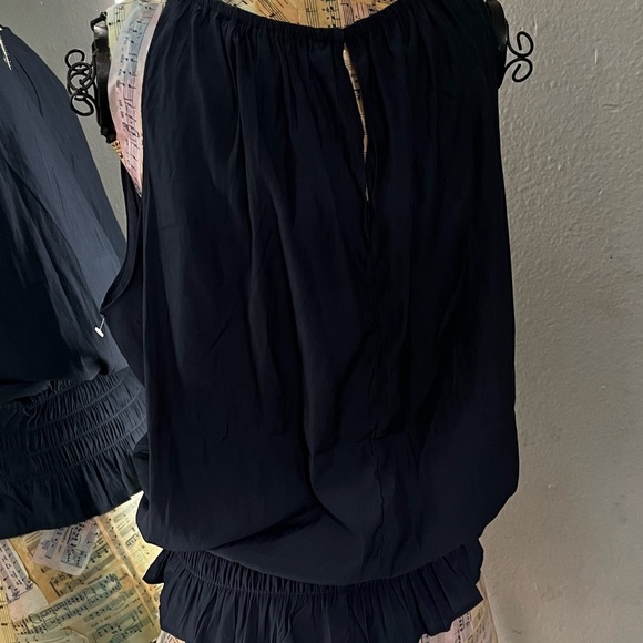 Catherine Malandrino Blue and Orange Ruched Sleeveless Blouse - Picture 6 of 7